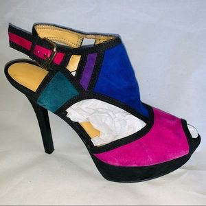 Ladies color block sandals